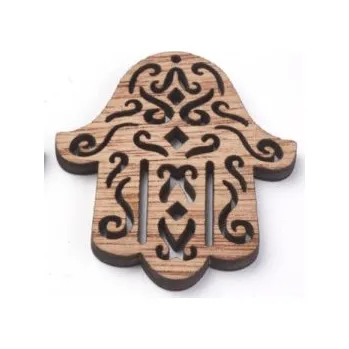 Dětské navlékací korálky Dřevěný výřez ruka 50x45mm