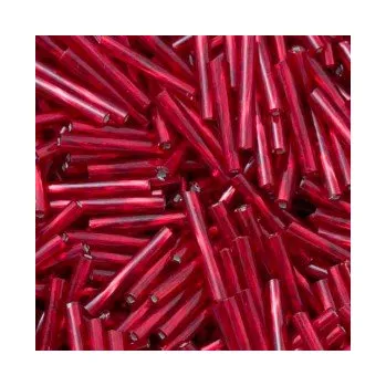 Dětské navlékací korálky Preciosa tyčinky tmavě červené kroucené 35 mm