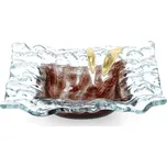 Skleněná miska TERRA hnědá s krajkou - čtverec