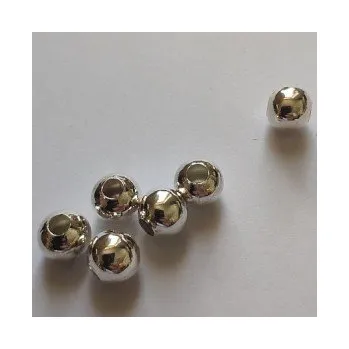 Dětské navlékací korálky Korálky kovové kuličky platina 10mm 6ks