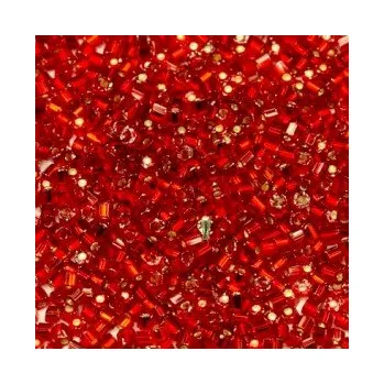 Dětské navlékací korálky Rokajl červené minityčinky (2 mm)