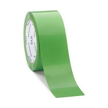 Lepicí páska Tichá lepicí PVC páska 50mm, návin 66m, zelená, tloušťka 35µm | RAJA - Balení po 6 ks