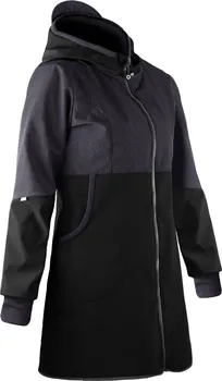 Dámská softshellová bunda Unuo Kabát s fleecem černý/žíhaný antracitový