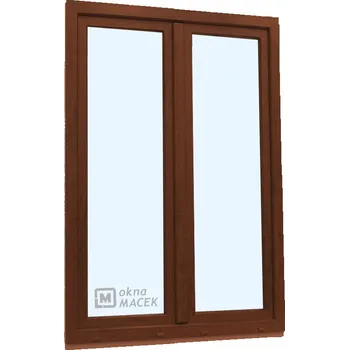 Vchodové dveře Plastové balkonové dveře - KNIPPING 70 AD, 1500x2400 mm, O+OS klapačka, ořech Otevírání: pravé, Barva, imitace: ořech/bílá (jednostranně), Provedení: jednostranná klika + madýlko + PVC rám + příslušenství a montážní materiál zdarma