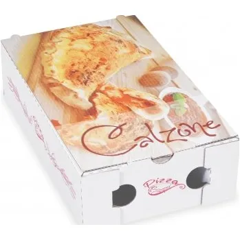 Jednorázové nádobí Krabice na pizzu CALZONE z vlnité lepenky (PAP) 28 x 17 x 7,5 cm 71916