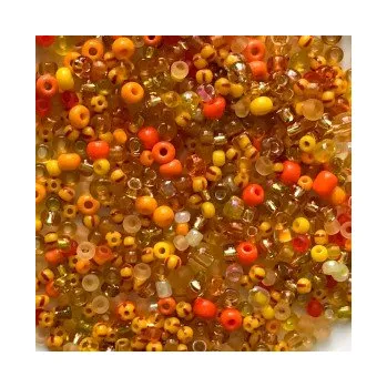 Korálek Rokajl 12/0 - 8/0 žlutooranžový střední mix