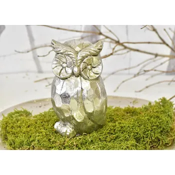 Velikonoční dekorace Keramická sova Alex M, stříbrná (118355 *015 CAC0008-19 M sova)