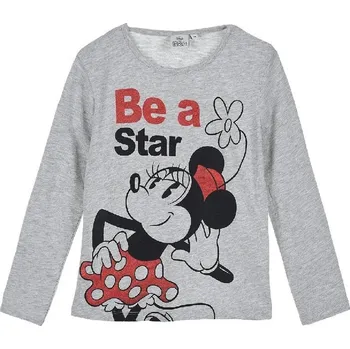 Dívčí tričko Disney Minnie Mouse dívčí šedé tričko s dlouhými rukávy Velikost: 128