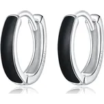 Elenys stříbrné náušnice Glazurované černé kroužky