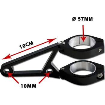 Osvětlení pro motocykl HS MOTO - Německo HS-MOTO CNC držáky předního světla provedení: černá 57mm