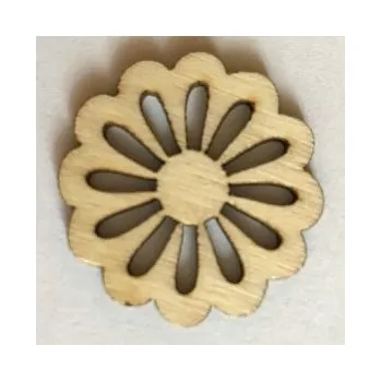 Dětské navlékací korálky Dřevěný výřez květina obrys 30x30mm