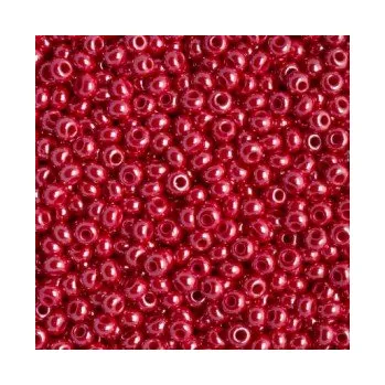 Dětské navlékací korálky Rokajl Preciosa 1. jakost 11/0 červené perleťové č. 141