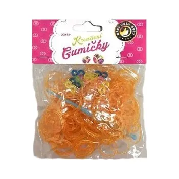 kreativní sada Gumičky na náramky Loom Bands průhledné oranžové se třpytkami