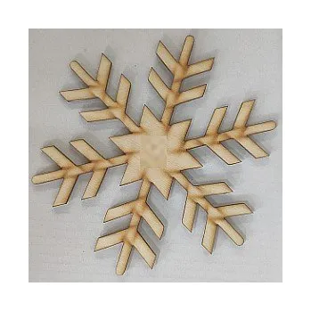 Vánoce Dřevěný výřez vločka 145x145mm