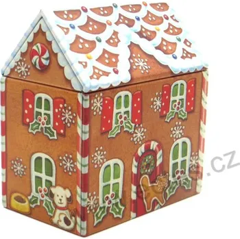Dóza na potraviny GINGERBREAD HOUSE - PERNÍKOVÁ CHALOUPKA malý hnědý domeček (Dana Kubick)