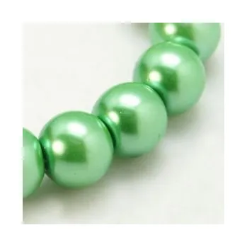 Dětské navlékací korálky Voskované perličky 10mm 10ks jarní zelená
