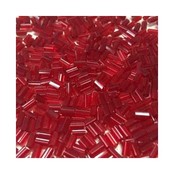 Dětské navlékací korálky Rokajl průhledné červené tyčinky (4mm)