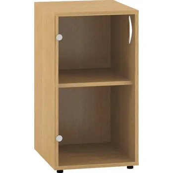 Policová skříň Skříň 2M Dveře sklo levé - 400 x 458 x 735, Divoká hruška