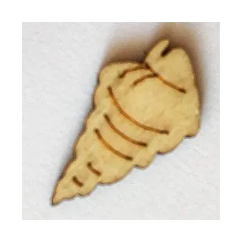 Dětské navlékací korálky Dřevěný výřez mušle menší 14x25mm