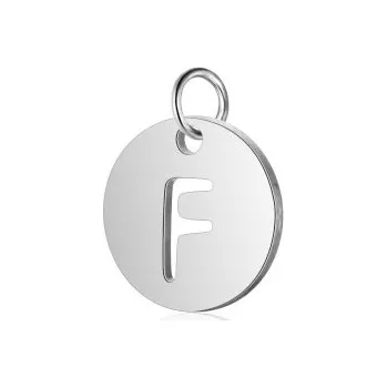 Přívěsek Přívěsek písmeno F 12x12mm chirurgická ocel