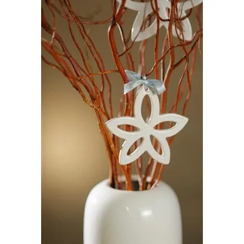 Vánoční dekorace Paramit Květ na zavěšení bílý 12 cm