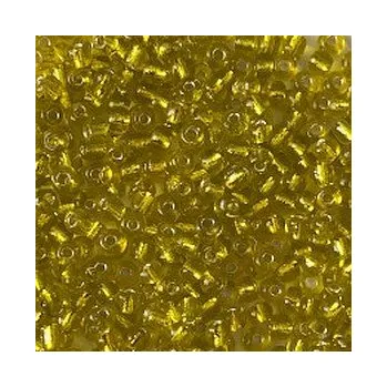 Dětské navlékací korálky Rokajl 8/0 žlutý průtah