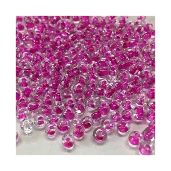 Dětské navlékací korálky Rokajl 6/0 růžovo-fialový průtah