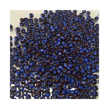 Dětské navlékací korálky Rokajl 8/0 modro-hnědé tmavé