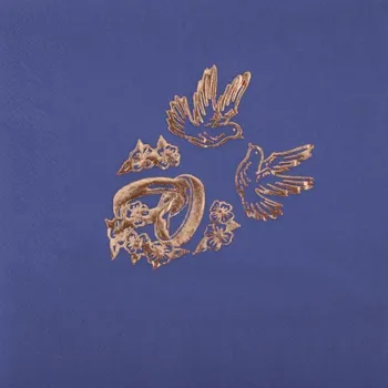 Papírový ubrousek Ubrousky svatební tm. modré, 33x33cm, 3-vrstvé