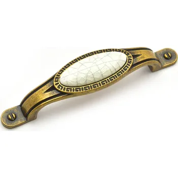 Nábytkové kování Interex OLVIA antik zlatá popraskaný porcelán 96 mm