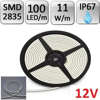 LED páska LED21 LED Neon Flex pásek 5m 12V 100ks/m SMD2835 11W/m, 6x12mm, voděodolný, Studená bílá
