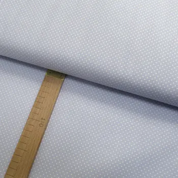 Bavlněné plátno - Puntík bílý na světle modro-šedé - šíře 150cm