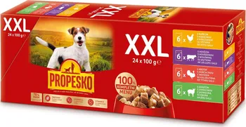 Krmivo pro psa Propesko Kapsa pes kuře/hovězí/krůta/jehně 24 x 100 g