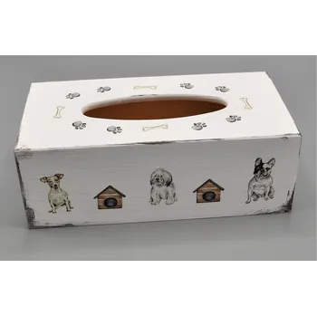 Dárková krabička Krabička na kapesníky Pejsci retro