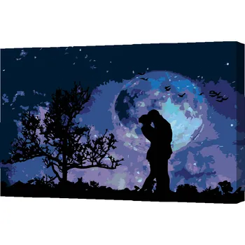 Malování podle čísel - Láska pár Velikost: 40x60cm, Rámování: Pouze srolované plátno