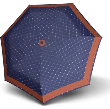 Deštník Modrý mechanický skládací dámský deštník s jemným vzorem Ariah