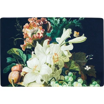 Rohožka Černá rohožka s květy a ovocem Liliana - 75*50*1cm