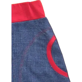 Dámské kalhoty dosupliku Kalhoty potisk jeans XL červená