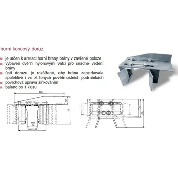 Horní koncový doraz pro posuvnou bránu