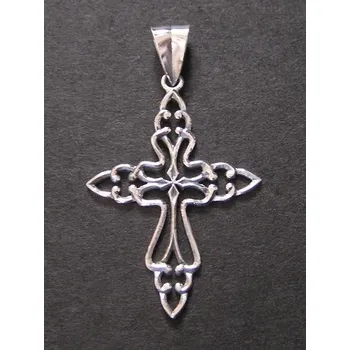 Přívěsek Zdobený kříž - varianta 2 - stříbrný přívěsek