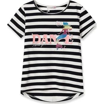 Chlapecké tričko Dívčí triko - KUGO WK0821, tmavě modrá/ bílá Barva: Modrá tmavě, Velikost: 140-146