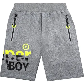 Chlapecké kraťasy Chlapecké kraťasy - Grace B87975, světle šedý melír Barva: Světle šedý melír, Velikost: 98