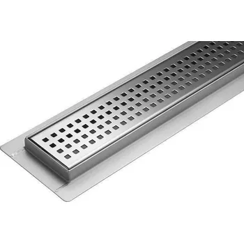 Odvodňovací žlab BIELBET Koupelnový sprchový žlab nerezový s roštem Pixel 900 mm