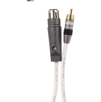 Audio kabel SUPRA SUBLINK 1XLR/F-1RCA WHITE 8 M (XLR / RCA-cinch propojovací kabel pro subwoofer, 8 M)