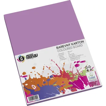 Výtvarný papír Aloisov - karton barevný A3, 180 g, 50 listů, fialový