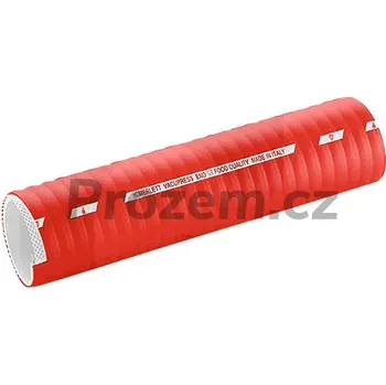 Zahradní hadice PVC savice a tlaková hadice na víno 127/145 mm, potravinářský průmysl, 7 bar/-0,9 bar, PVC, -25°C/+60°C, bílá/červená, ocelová spirála