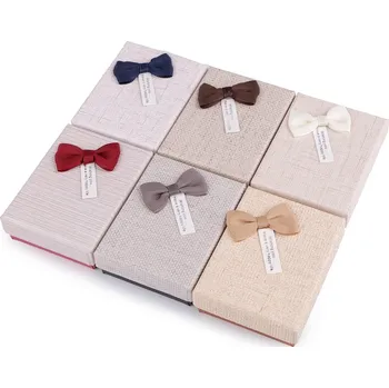 Dárková krabička Dárková papírová krabička s mašlí 7x9x6 cm, mix