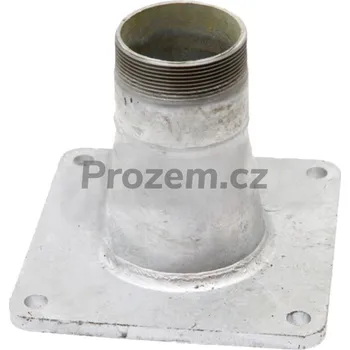 Hřebík Ocelová příruba 150 x 150 mm s vsuvkou do potrubí a vnějším závitem 3"