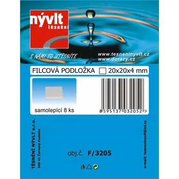 SADA - filc. podložek - hranaté 20 x 20 x 4 mm - F/3205