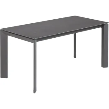 Jídelní stůl Antracitově černý keramický rozkládací jídelní stůl Kave Home Axis I. 160/220 x 90 cm